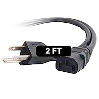 C2G 2FT Premium Replacement AC Power Cord - Durable Power Cable for TV, Computer, Monitor, Appliance & More (24240)