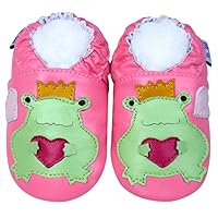 Leather Baby Soft Sole Shoes Boy Girl Infant Children Kid Toddler Crib First Walk Gift Prince Frog Pink