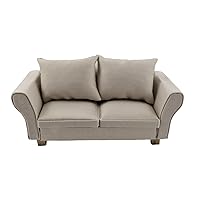 Dollhouse Grey Modern Sofa with Cushions Miniature Living Room Furniture 1:12
