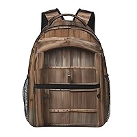Rustic Stall Wooden Door print Lightweight Bookbag Casual Laptop Backpack for Men Women College backpack