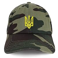 Trendy Apparel Shop Ukrainian National Symbol Embroidered Low Profile Soft Cotton Baseball Cap