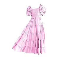 2022 Fashion Summer Dresses for Women Boho Spaghetti Strap Square Neck Floral Ruffle A Line Beach Long Maxi Sundress