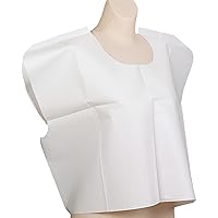 TIDI Choice Capes, White (Pack of 100) ― Tissue/Poly/Tissue ― Short-Sleeve, Open-Back Exam Capes ― Short, Disposable Medical Gowns ― Standard Size (30” x 21”) ― Latex-Free Medical Supplies (910415)