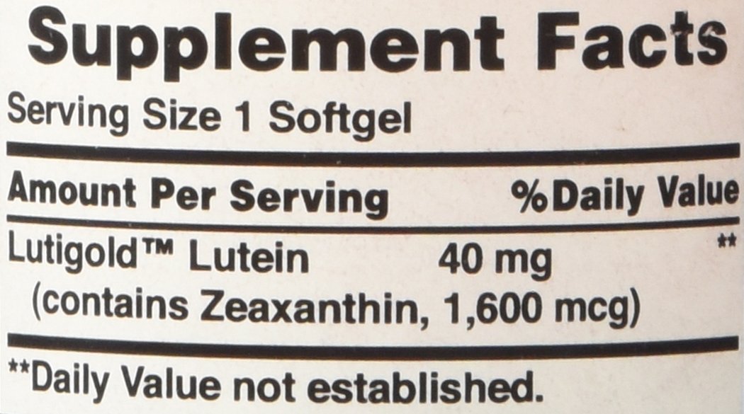 Puritan's Pride Lutein 40 Mg with Zeaxanthin, Helps Support Eye Health*, Whole Bean, 60 Ct,