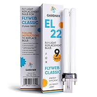 Gardner EL-22 FlyWeb Classic Fly Light Replacement Bulb, Fly Light for Indoors, Fly Web Light Lamp Replacement, UV Insect Light Traps, 9 Watt - Non-Zapper Insect Solution