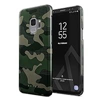 BURGA Phone Case Compatible with Samsung Galaxy S9 - Jungle Military Green Camo Camouflage Cute Case for Women Thin Design Durable Hard Plastic Protective Case