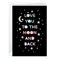 Hallmark Signature Blank Card, To the Moon and Back (Birthday Card, Anniversary Card, Love Card, Sweetest Day Card, Grandparents Day Card)