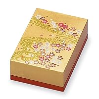 Mitani M17304-8 Yamanaka Lacquerware Storage Box, Gold, 4.3 inches (11 cm), Yamanaka Coating, Foil Crafts, Business Card, Small Box, Sakuragawa
