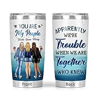 Customized 2 or 3 girls Tumbler Custom Quote Skin Hairstyle Friends Sisters Travel Mug Gift For Best Friend Her Woman Girlfriend Birthday Summer Anniversary Friendship Gift