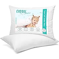 Nestl Kids Toddler Pillow - Baby Pillows for Sleeping - Small Pillow Set of 2 - Down Alternative 100% Cotton Pillow with Polyester Fiber Filling - Soft Pillow for Kids 13 x 18 Inches