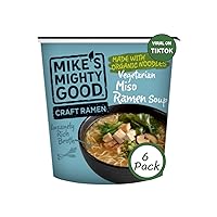 Mike's Mighty Good Vegetarian Miso Ramen Soup - Instant Ramen Noodles Cups - Organic Instant Noodles - Non-GMO Noodle Soup - Vegan Ramen Soup - 1.6 Ounces - 6 Pack