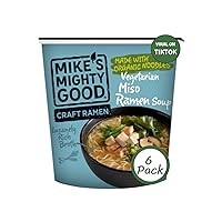 Vegetarian Miso Ramen Soup - Instant Ramen Noodles Cups - Organic Instant Noodles - Non-GMO Noodle Soup - Vegan Ramen Soup - 1.6 Ounces - 6 Pack