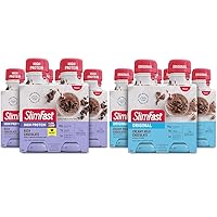SlimFast High Protein Meal Replacement Shake Bundle with Rich Chocolate and Creamy Milk Chocolate, 20g and 10g Protein, Pack of 3
