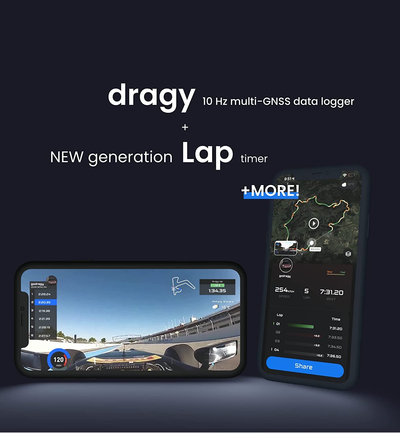 New dragy 10Hz GPS Based Performance Meter, 10Hz GPS Laptimer (DRG70)