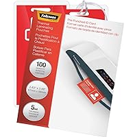 Fellowes 52016 Laminating Pouches Punched 2-5/8-Inch x3-7/8 100/PK CL