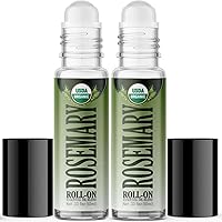 Healing Solutions - (2 Pack) Rosemary Essential Oil Organic Roll On Set, USDA Roller, Pure for Sing, Gift for Women