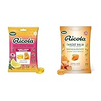Ricola Honey Lemon with Echinacea Cough Drops (45 Count) and Caramel Throat Drops with Liquid Center (34 Count) Bundle