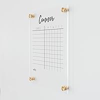 Circle & Square decor Clear Acrylic Chore Chart Board for Kids,Teens & Adults - Personalized and Easy Dry Erase with marker (11