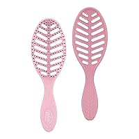 Go Green Speed Dry Hair Brush, Pink - Vented Design & Ultra Soft HeatFlex Bristles - Ergonomic Handle Manages Tangle & Uncontrollable Hair - Pain-Free Hair Accessories