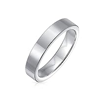 Bling Jewelry Simple Basic Thin Dome Couples Titanium Wedding Band Polished Silver Rose Gold Plated Ring For Men Women 4MM Size 4-9