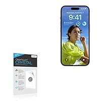 BoxWave Screen Protector Compatible with Apple iPhone 16 - ClearTouch Crystal (2-Pack), HD Film Skin - Shields from Scratches