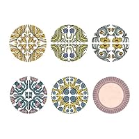 6Pcs Retro Boho Mandala Tea Cup Placemat Fahion Dinner Coaster Bottle Mats House/Bar Drinking Cup Holder Tabletop Mats