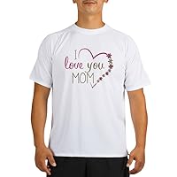 Men's Sports T-Shirt I Love You Mom Burlap and Pink Heart