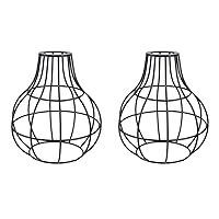 Set of 2 Industrial Vintage Rustic Bulb Covers| DIY Farmhouse Metal Wire Cage for Hanging Pendant Lighting | Light Fixture Lamp Guard| Lampshade Replacement Accessories (Water Drop)