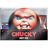 Silver Buffalo Chucky's Face Party Supplies Set, Party Pack Paper Plates Cups Napkins, 60-Pieces