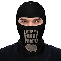 I Love My Furry Potato Guinea Full Face Balaclava Ski Face Mask Windproof Sun Protection Hood Neck Gaiter Scarf Unisex