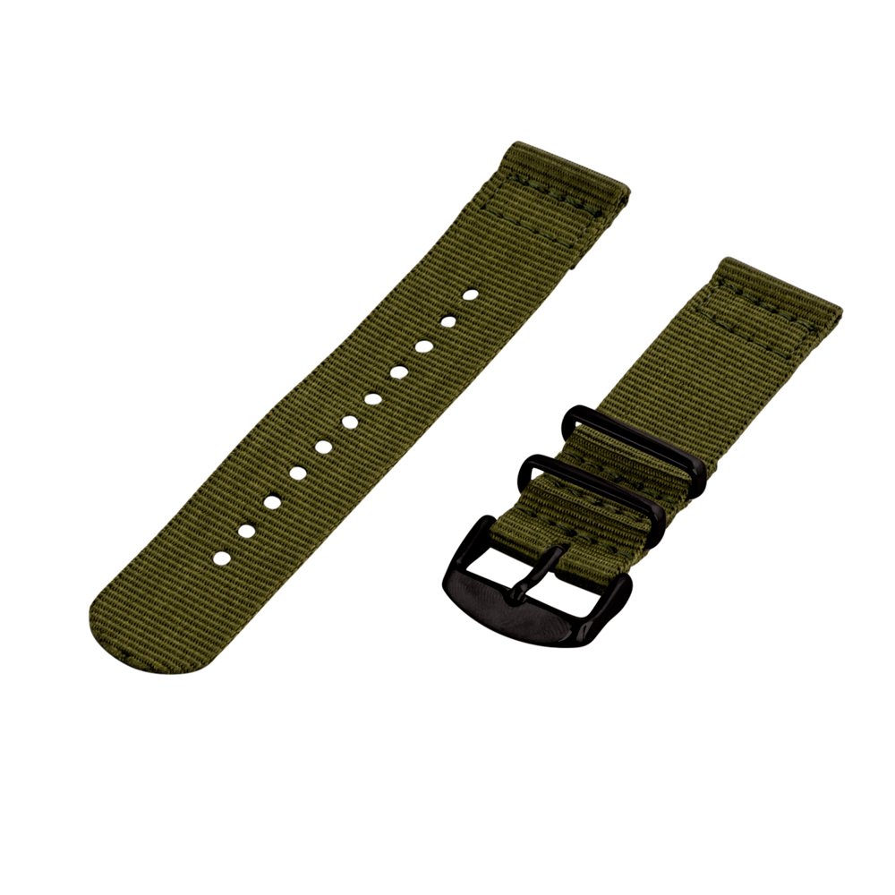 Clockwork Synergy - 19mm 2 Piece Classic Nato PVD Nylon Army Green Replacement Watch Strap Band