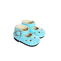 18 Inch Doll Shoes- Robins Egg Blue Heart Mary Janes Fits 18 Inch Girl Dolls and Kennedy and Friends Dolls