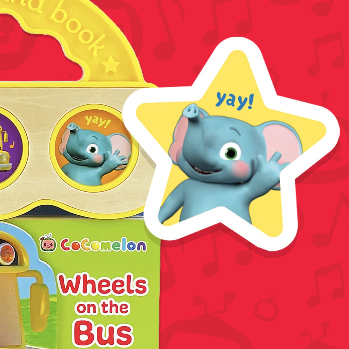 CoComelon Wheels on the Bus 3-Button Sound Board Book for Babies and Toddlers, Ages 1-4