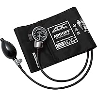 ADC 700-12XBK Diagnostix Model 700 Pocket Aneroid Sphygmomanometer with Adcuff Nylon Blood Pressure Cuff, Large Adult, Black