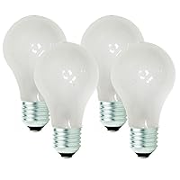 TCP HALOGEN A19 4 PACK. Dimmable, Warm White, 100 Watt Equivalent (only 72w used!) Frosted, Standard Household Light Bulb -442272B4