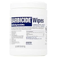 Barbicide Disinfectant Wipes, Clear, 160 Count (Pack of 1), BRA-11364