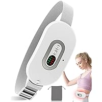 OVIFM Heating Pads for Cramps,Portable USB Cordless Heating Pad with Massager for Back Pain Relief, FSA HSA Eligible Heat Belt Gifts for Women White