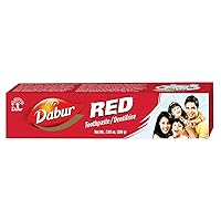 Dabur Red Natural Toothpaste - Ayurvedic Clinically Tested Formula for Oral Care - Promotes Healthy Gum, Fresh Breath, Clean & Strong Teeth - Elevate Your Oral Hygiene Routine w/Smile - 200GM Pk of 6