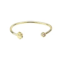 MY POWER Gold or Silver Cuff Lotus Flower strength bracelet