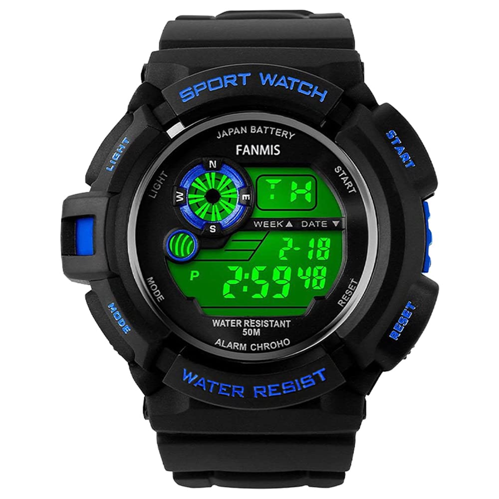 FANMIS Mens Military Multifunction Digital LED Watch Electronic Waterproof Alarm Quartz Sports Watch