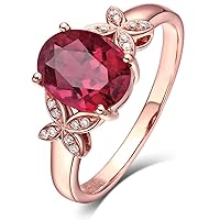 Amazing Fine 14k Rose Gold Ladies' Pink Tourmaline Stones Wedding Promise Dating Ring Band Set