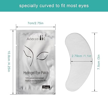 AHIER Eyepads Eyelash Extensions Lint Free, 100 Pairs Set Eye Pads for Lash Extensions, Hydrogel Eye Patch DIY False Eyelash Lash Extension Makeup Eye Gel Pad