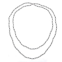NOVICA Handmade Cultured Freshwater Pearl Long Strand Necklace Dyed Thailand Birthstone [60 in L x 0.3 in W] 'White Frost'