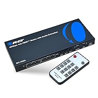 OREI 8K eARC HDMI Matrix Switch 4 X 2, Switcher with Audio Extractor UltraHD Supports Upto 4K @ 120Hz IR EDID HDCP 2.3 - Remote Control (BK-402A)
