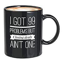 Realtors Coffee Mug 11 oz Black, I Got 99 Problems Real Estate Agent Salesman