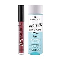 8H Matte Liquid Lipstick 08 Dark Berry & Remove Like a Boss Waterproof Eye & Face Makeup Remover Bundle | Vegan & Cruelty Free