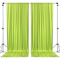 AK TRADING CO. 10 feet x 8 feet Polyester Backdrop Drapes Curtains Panels with Rod Pockets - Wedding Ceremony Party Home Window Decorations - Light Green, 2 Pack