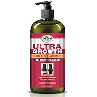 Ultra Growth Basil & Castor Oil Pro Growth Shampoo 33.8 oz. - Made with Basil & Castor Oil for Hair Growth, Sulfate Free Shampoo