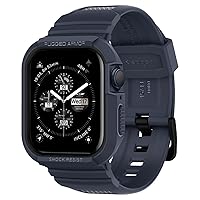 Spigen Rugged Armor Pro Designed for Apple Watch Case with Band Series 9/8/SE2/7/6/SE/5/4 45mm/44mm - Charcoal Gray