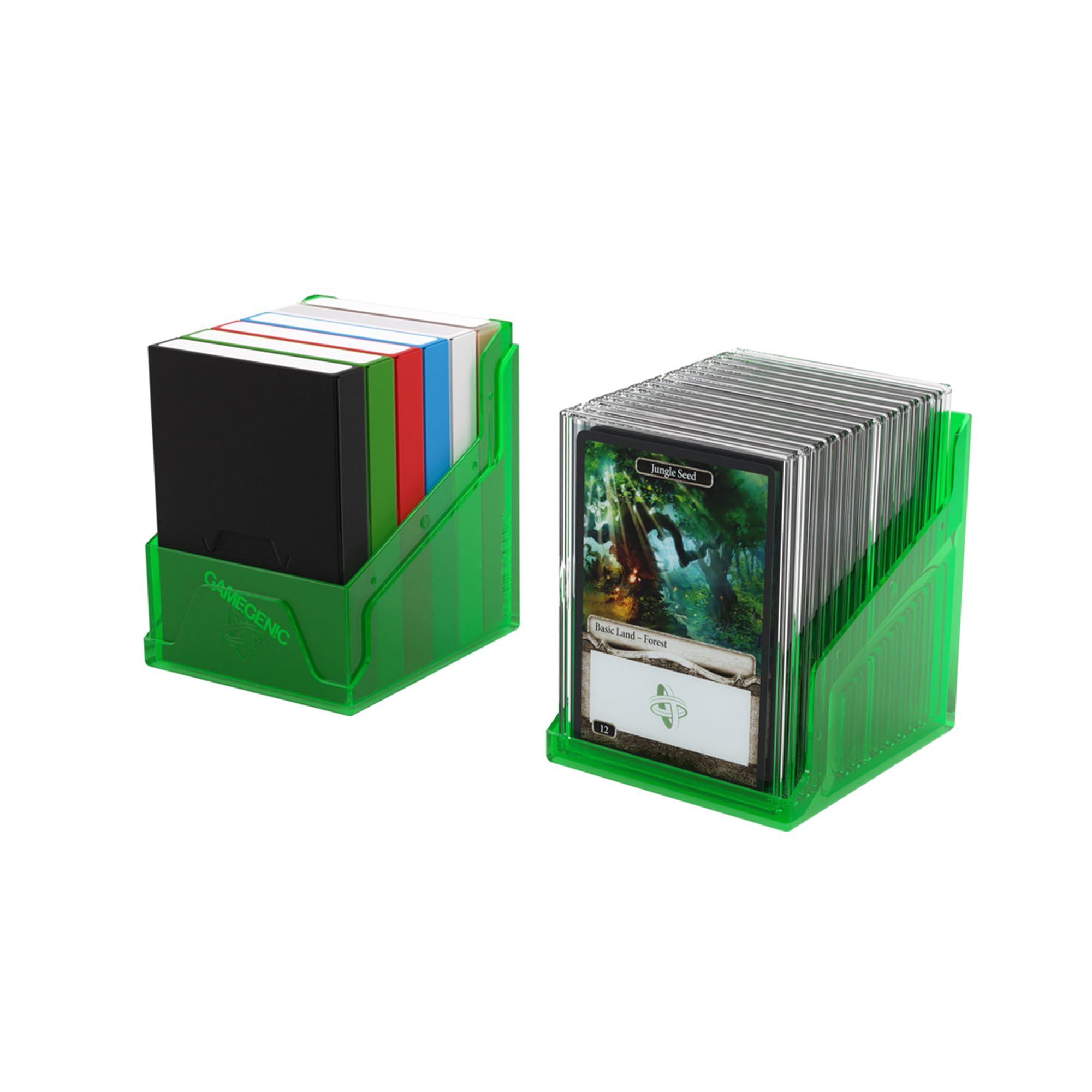 Gamegenic Bastion 100+ XL Deck Box - Compact, Secure, and Perfectly Organized for Your Trading Cards! Safely Protects 100+ Double-Sleeved Cards, Green Color, Made
